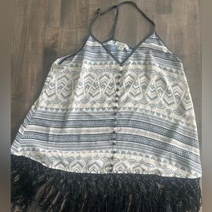 Light weight tank top with tassels